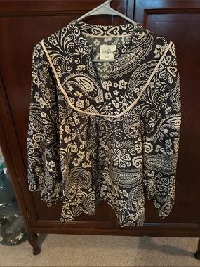 Umgee black and beige Printed Tunic Top